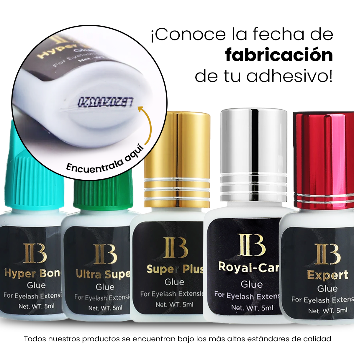 fecha de fabricación pegamento adhesivo ib para extensiones de pestañas 